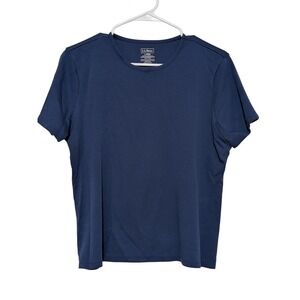 L.L. Bean Supima Cotton Tee Bundle Women's L Navy VG+Pink (Minor Underarm Flaw)